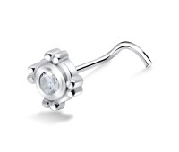 Circle Shaped Silver Nose Stud NSKB-1255
